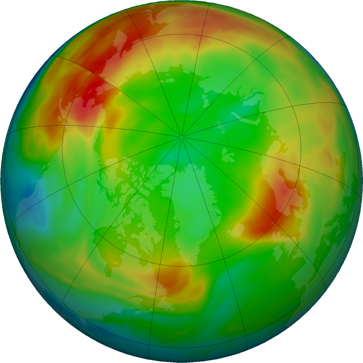 Arctic ozone map for 06 February 2022